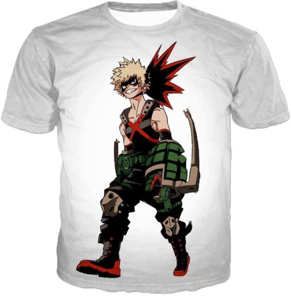 My Hero Academia White Katsuki Bakugo My Hero Academia Hoodie - Anime Hoodie - T-Shirt