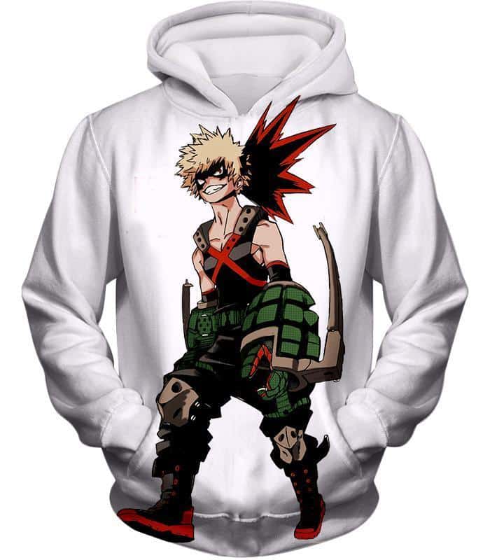 My Hero Academia White Katsuki Bakugo My Hero Academia Hoodie - Anime Hoodie