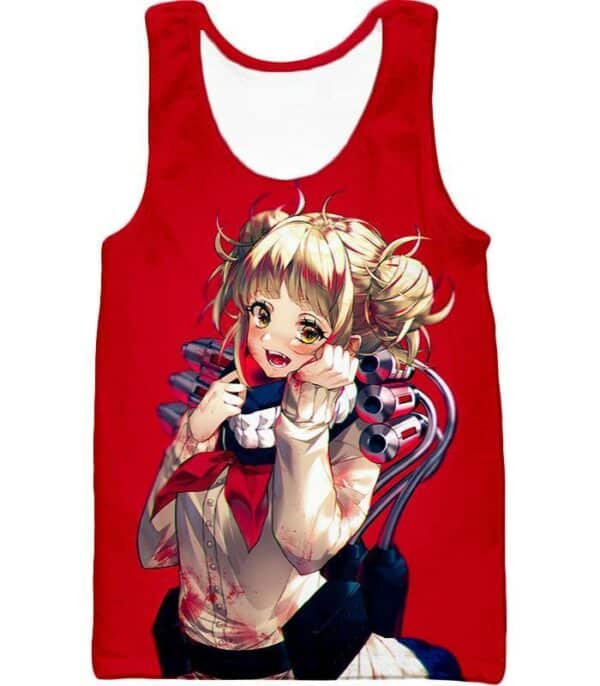 My Hero Academia Zip Up Hoodie - My Hero Academia Cute Anime Villain Himiko Toga Red Zip Up Hoodie - Tank Top