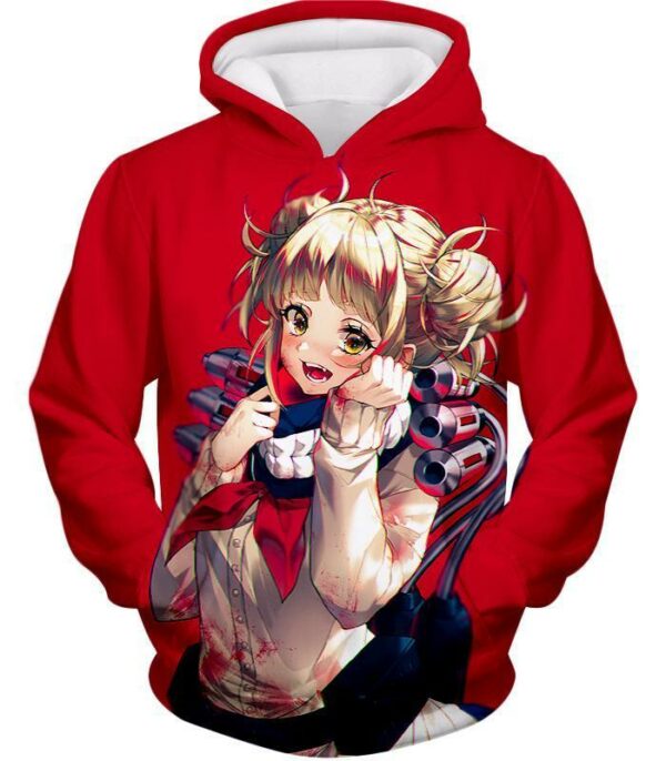 My Hero Academia Zip Up Hoodie - My Hero Academia Cute Anime Villain Himiko Toga Red Zip Up Hoodie - Hoodie