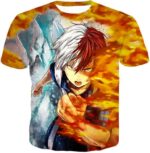 My Hero Academia Zip Up Hoodie - My Hero Academia Favourite Anime Hero Shoto Todoroki Half Cold Half Hot Zip Up Hoodie - T-Shirt