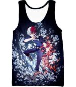 My Hero Academia Zip Up Hoodie - My Hero Academia Shoto Todoroki  Black Zip Up Hoodie - Tank Top