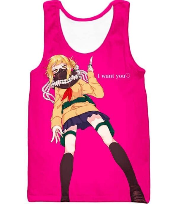 My Hero Academia Zip Up Hoodie - My Hero Academia Villain Himiko Toga Ultimate Anime  Pink Zip Up Hoodie - Tank Top