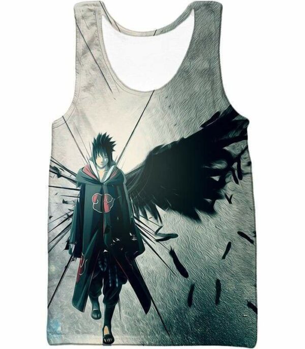 Boruto Akatsuki Member Sasuke Uchiha Fan Art Zip Up Hoodie - Tank Top