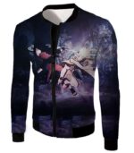 Boruto Battle Action Boruto Uzumaki Vs Madada Uchiha Black Zip Up Hoodie - Jacket