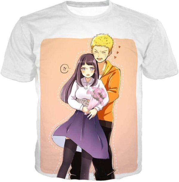 Boruto Best Ninja Couple Boruto And Hinata Romantic White Hoodie - T-Shirt