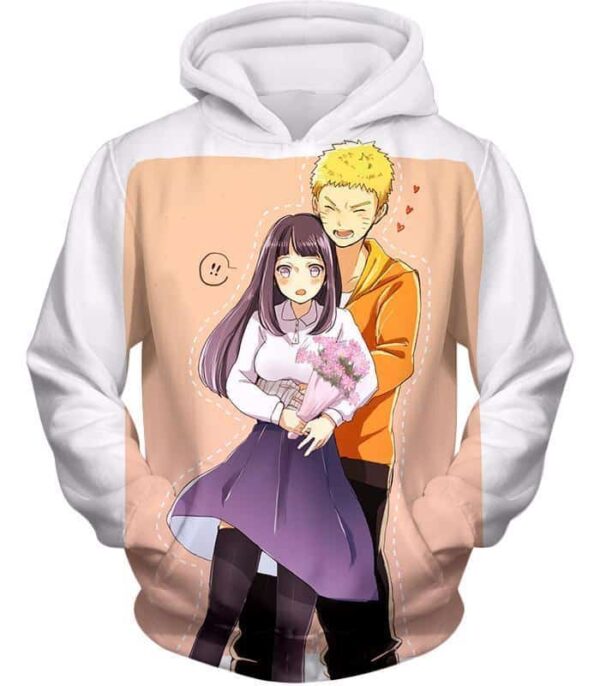 Boruto Best Ninja Couple Boruto And Hinata Romantic White Zip Up Hoodie - Hoodie