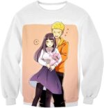 Boruto Best Ninja Couple Boruto And Hinata Romantic White Zip Up Hoodie - Sweatshirt