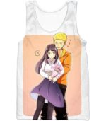 Boruto Best Ninja Couple Boruto And Hinata Romantic White Zip Up Hoodie - Tank Top