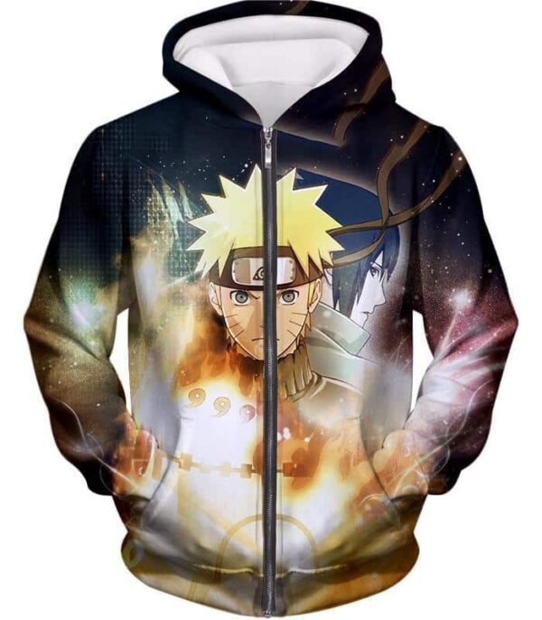 Boruto Boruto And Sasuke Eternal Enemies And Brothers Cool Hoodie - Zip Up Hoodie