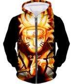 Boruto Boruto Uzumaki Tailed Beast Mode Shadow Clone Jutsu Black Action Hoodie - Zip Up Hoodie