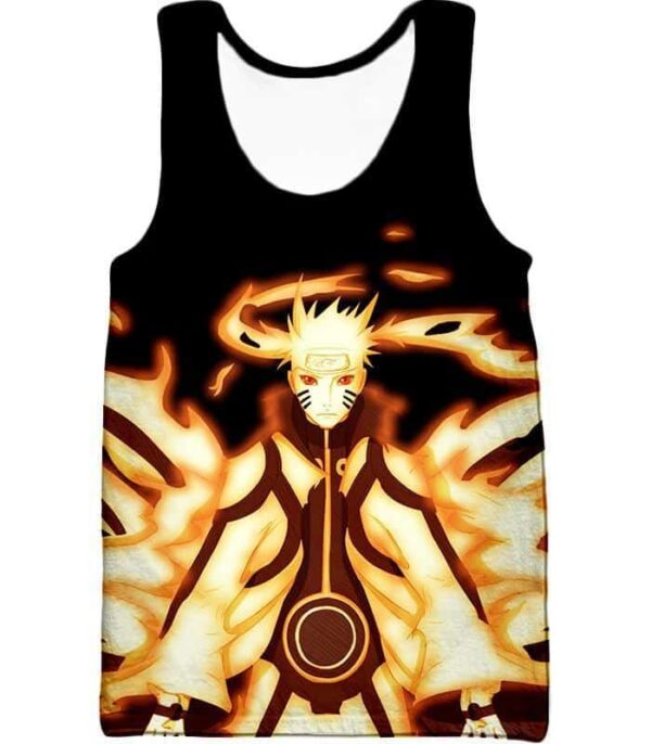 Boruto Boruto Uzumakis Powerful Beast Tail Mode Action Black Zip Up Hoodie - Tank Top