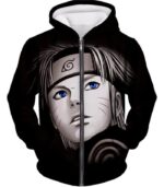 Boruto Cool Black Sketched Boruto Uzumaki Promo Black Zip Up Hoodie