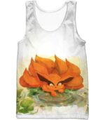 Boruto Cute Chakra Beast Young Nine Tails Fox Kurama White Zip Up Hoodie - Tank Top