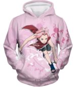 Boruto Cute Pink Haired Ninja Haruno Sakura Action Pink Zip Up Hoodie - Hoodie