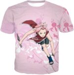 Boruto Cute Pink Haired Ninja Haruno Sakura Action Pink Zip Up Hoodie - T-Shirt