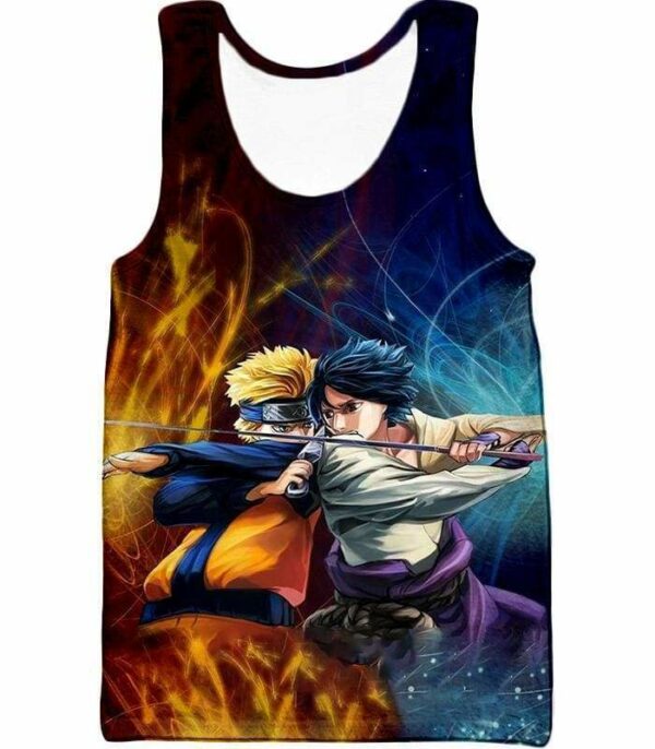 Boruto Friends Or Foes Boruto And Sasuke Best Action Zip Up Hoodie - Tank Top