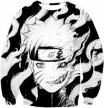 Boruto Kurama 9 Tails Black And White Hoodie - Sweatshirt