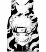 Boruto Kurama 9 Tails Black And White Hoodie - Tank Top