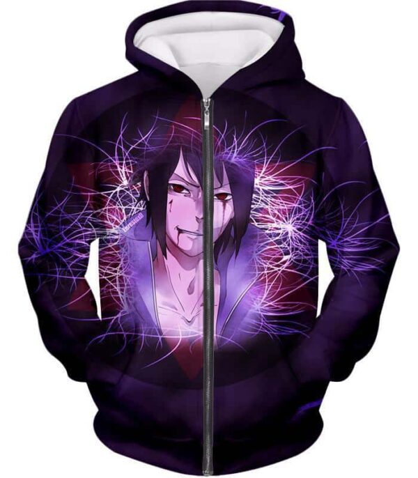 Boruto Leaf Shinobi Uchiha Sasuke Cool Action Black Hoodie - Zip Up Hoodie