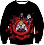 Boruto Leaf Village Four Hokages Cool Action Promo Black Hoodie - Sweatshirt