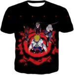 Boruto Leaf Village Four Hokages Cool Action Promo Black Hoodie - T-Shirt