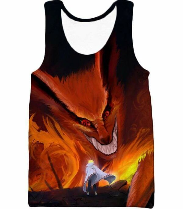 Boruto Nine Tails Fox Kurama Vs The Fourth Hokage Minato Ultimate Anime Hoodie - Tank Top