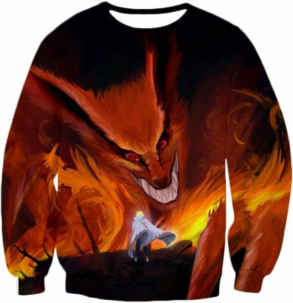 Boruto Nine Tails Fox Kurama Vs The Fourth Hokage Minato Ultimate Anime Hoodie - Sweatshirt