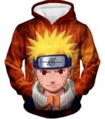 Boruto Ninja Fan Art Leaf Village Striked Ninja Boruto With Sharingan Orange Zip Up Hoodie - Hoodie