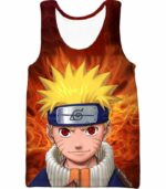 Boruto Ninja Fan Art Leaf Village Striked Ninja Boruto With Sharingan Orange Hoodie - Tank Top