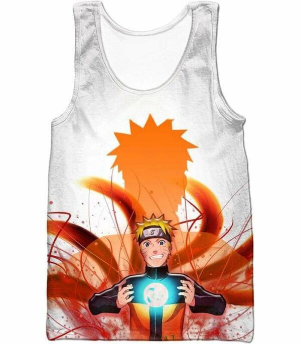 Boruto Ninja Hero Uzumaki Boruto Powerful Attack Rasengan Anime White Hoodie - Tank Top