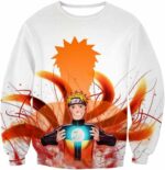 Boruto Ninja Hero Uzumaki Boruto Powerful Attack Rasengan Anime White Hoodie - Sweatshirt