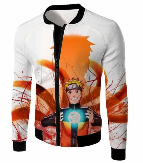 Boruto Ninja Hero Uzumaki Boruto Powerful Attack Rasengan Anime White Hoodie - Jacket