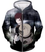 Boruto One Tail Jinchuriki Gaara Of The Sand Cool Black Hoodie - Zip Up Hoodie