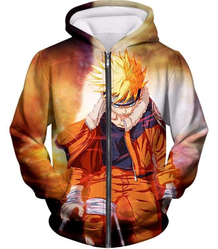 Boruto Overflowing Beast Chakra Angry Uzumaki Boruto Action Zip Up Hoodie