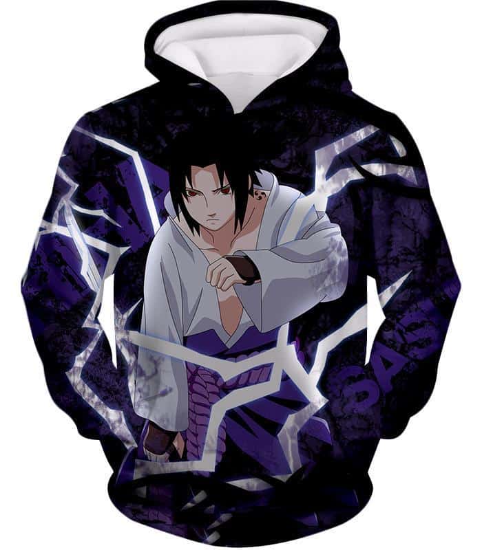 Boruto Powerful Lightning Ninja Sasuke Uchiha Action Black Hoodie - Hoodie