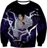 Boruto Powerful Lightning Ninja Sasuke Uchiha Action Black Hoodie - Sweatshirt