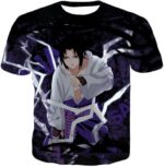 Boruto Powerful Lightning Ninja Sasuke Uchiha Action Black Hoodie - T-Shirt