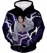 Boruto Powerful Lightning Ninja Sasuke Uchiha Action Black Zip Up Hoodie - Hoodie