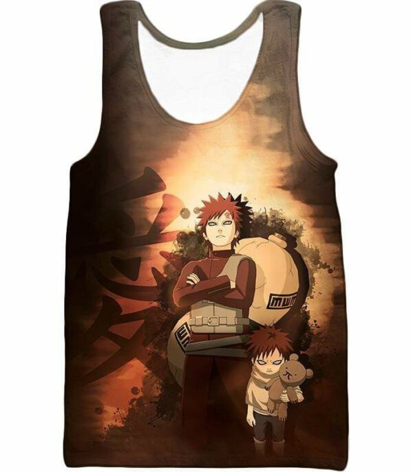 Boruto Powerful Sand Ninja Garaas Painful Past Cool Black Hoodie - Tank Top