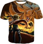 Boruto Rampaging Nine Tails Beast Kurama Vs Hokage Minato Cool Action Hoodie - T-Shirt