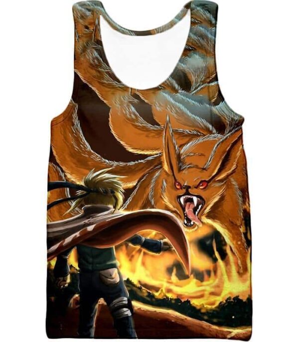 Boruto Rampaging Nine Tails Beast Kurama Vs Hokage Minato Cool Action Hoodie - Tank Top