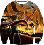 Boruto Rampaging Nine Tails Beast Kurama Vs Hokage Minato Cool Action Hoodie - Sweatshirt