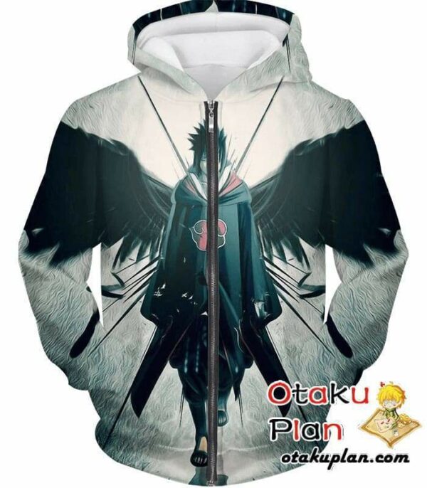 Boruto Sasuke Uchiha Fallen Angel Hoodie - Zip Up Hoodie