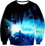 Boruto Sasuke Uchiha Featuring Cool Print Black Hoodie - Sweatshirt