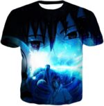 Boruto Sasuke Uchiha Featuring Cool Print Black Hoodie - T-Shirt
