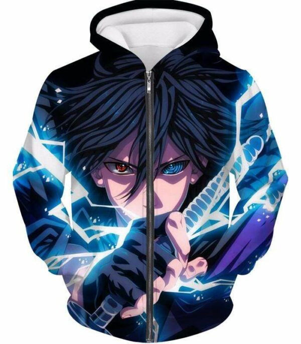 Boruto Sasuke Uchiha Sharingan And Rinnegan Zip Up Hoodie - Zip Up Hoodie