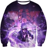 Boruto Sasuke Uchihas Powerful Eye Mangekyou Sharingan Technique Susanoo Zip Up Hoodie - Sweatshirt