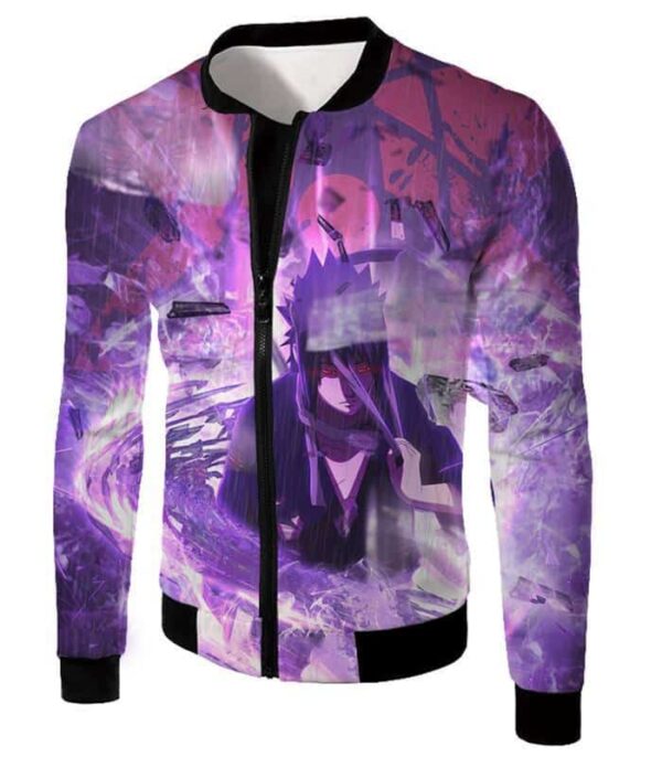 Boruto Sasuke Uchihas Powerful Eye Mangekyou Sharingan Technique Susanoo Zip Up Hoodie - Jacket