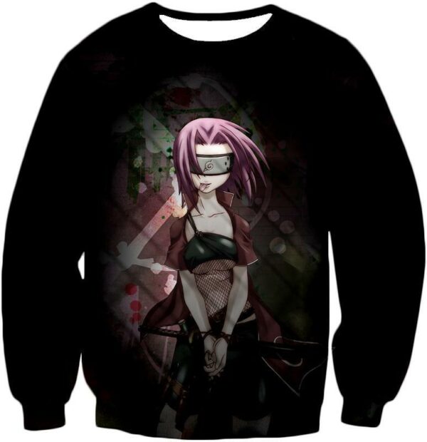 Boruto Sexy Pink Haired Ninja Haruno Sakura Black Hoodie - Sweatshirt